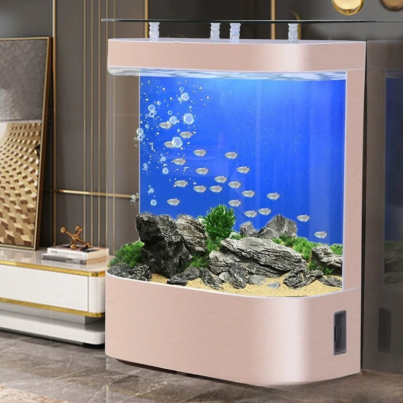 Wholesale New Design Large Curved Living Room Goldfish Aquarium