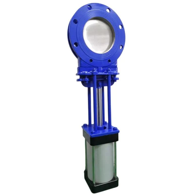 HGZK open-closing QZ-B-DXZ47 series stainless steel pneumatic non-rising rod knife gate valve details