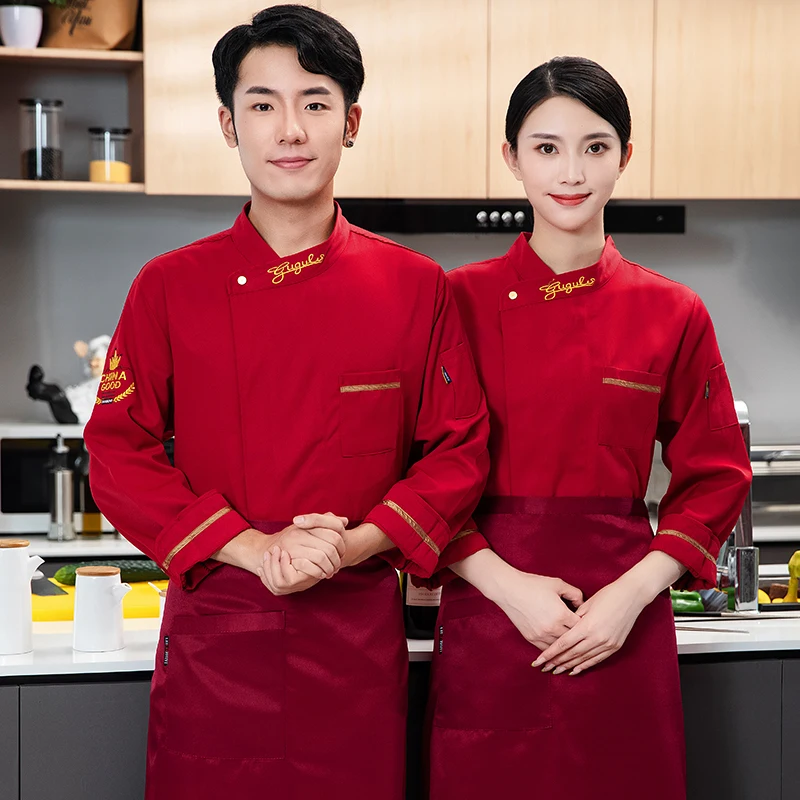 Chef Apparel Chinese Chef Coat Men Women Chinese Dragon Printed