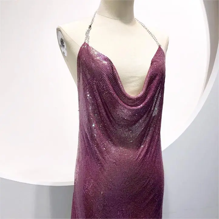 Shop Women's Sexy Club Chainmail Dress Strap Crop Backless