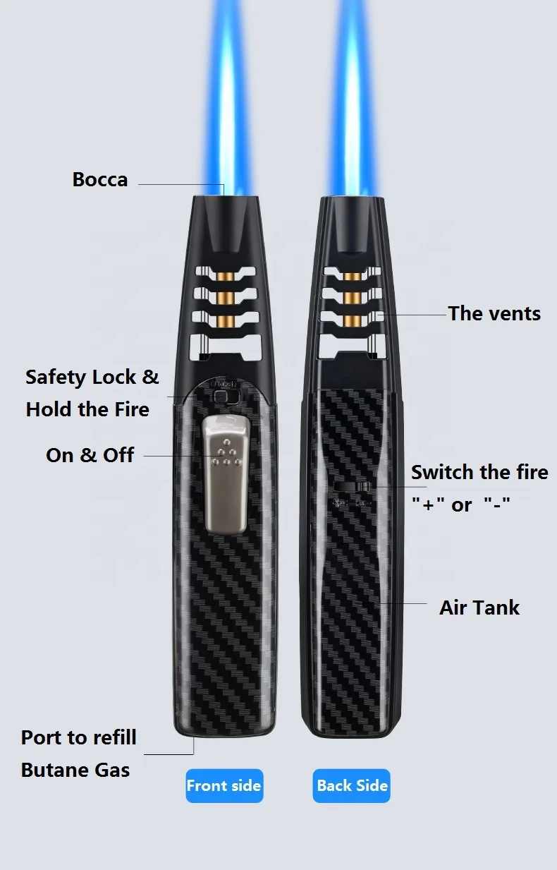 Jofi Powerful Creative Butane Gun Lighter Metal Kitchen Torch Blue