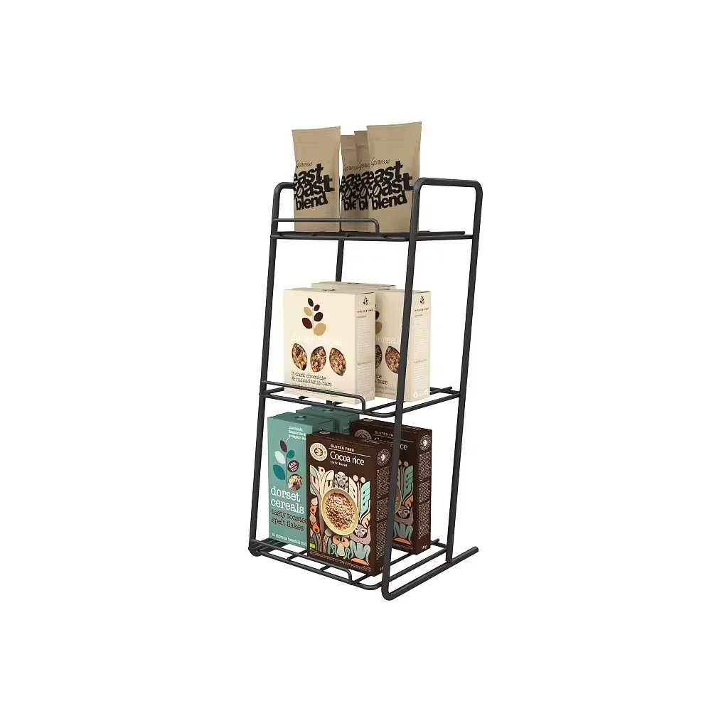 Tabletop Chocolate Bar Display Stand Small Display Racks Metal 3 Tiers Cashier Rack for Candy/Chocolate/Chewing Gum