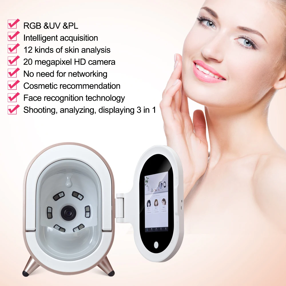 ISO CE Cleared Safe Analyzer Facial Tester Scanner Device Skin Analysis Machine Portable Skin Analyzer