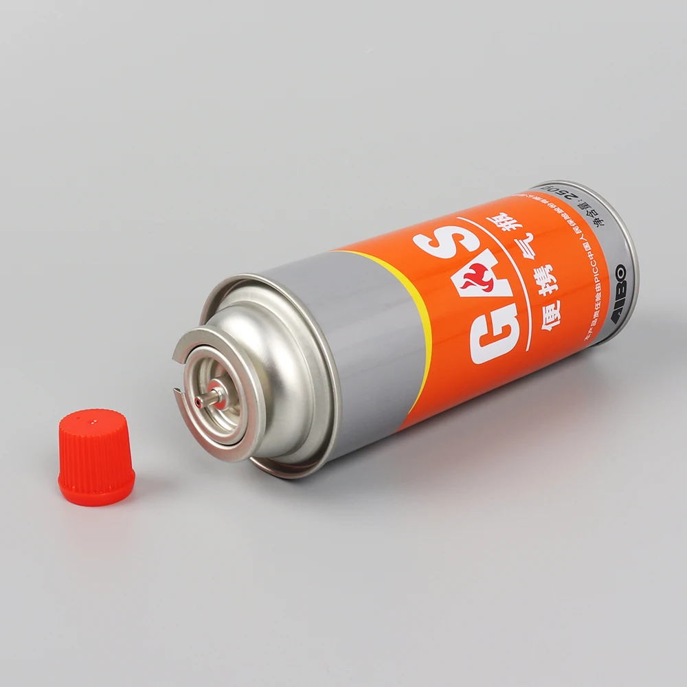 OEM Logo Tinplate Butane Gas Aerosol Spray Can with Valve and Cap