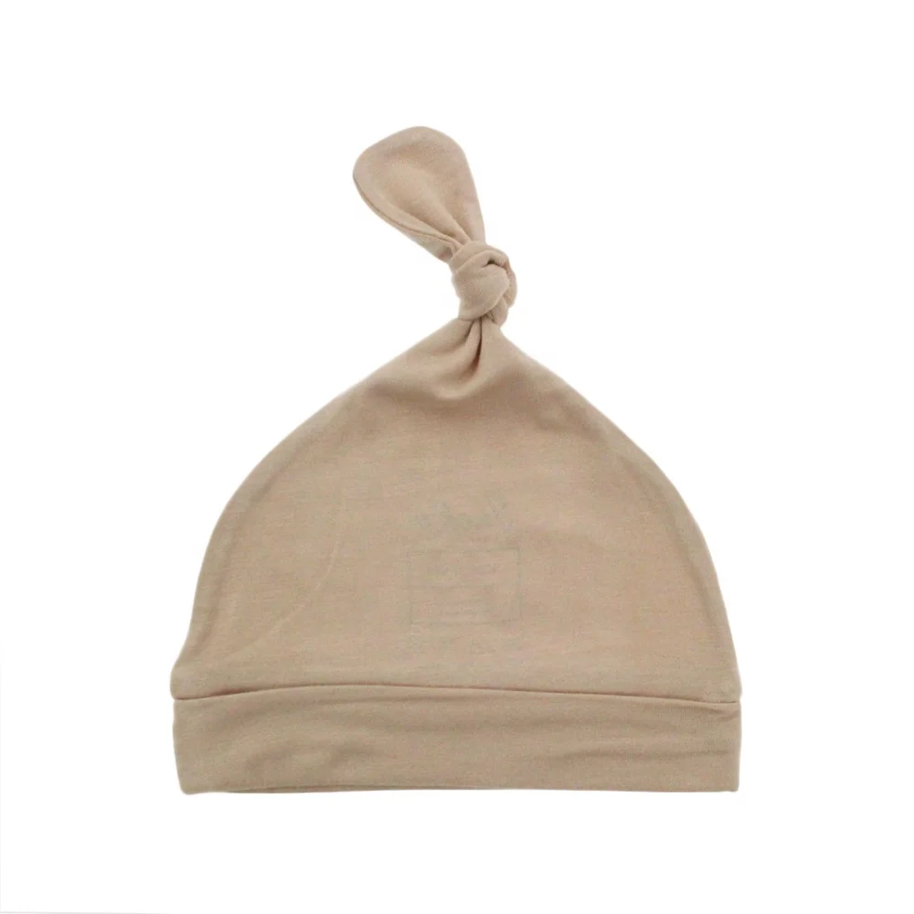 Оптовая продажа на заказ, простые цветные бамбуковые тканевые шляпы для новорожденных мальчиков