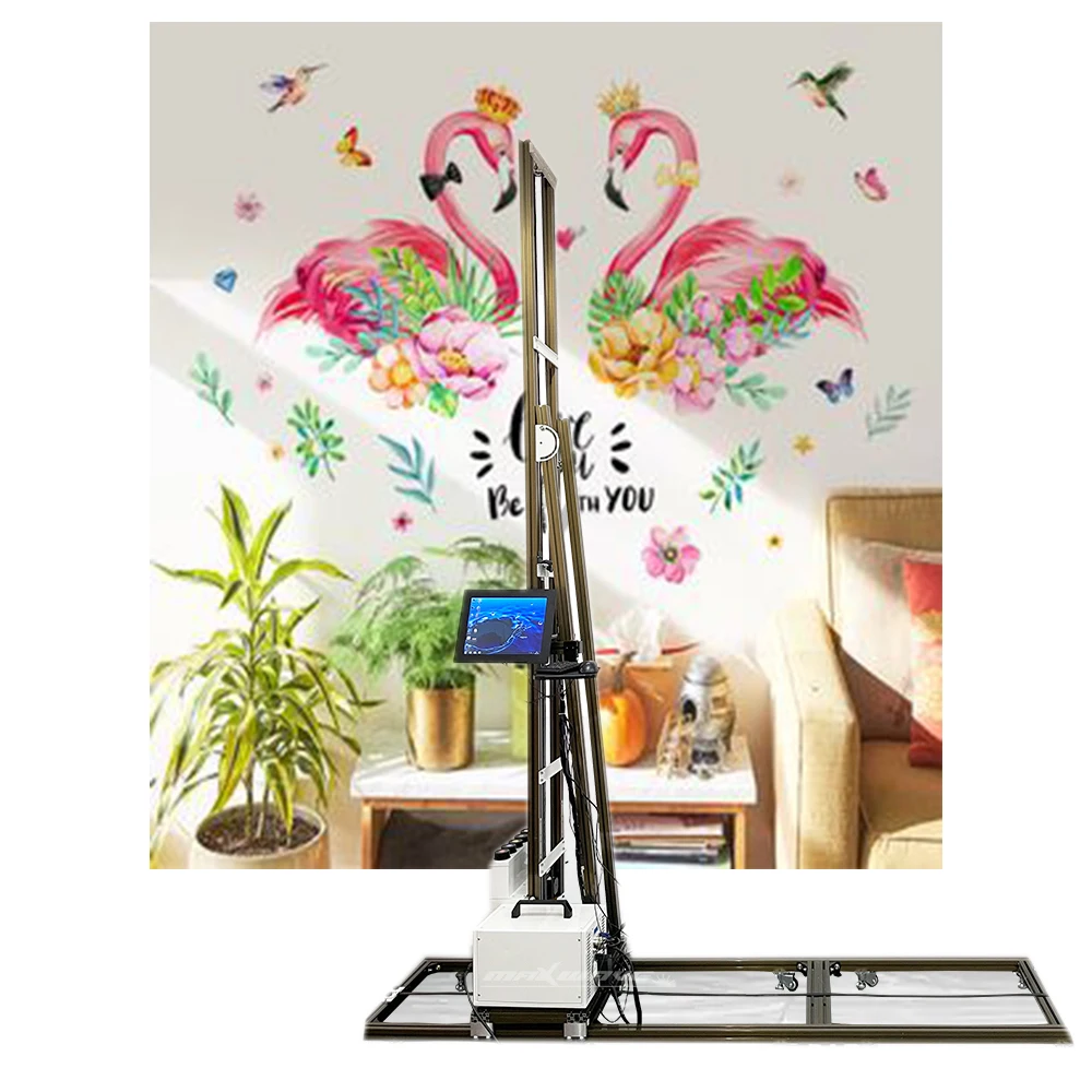 Large Format 3.5M Height UV CMYKW Wall Printer Double Print Head Wallpen 3D 5D Wall Printing Machine