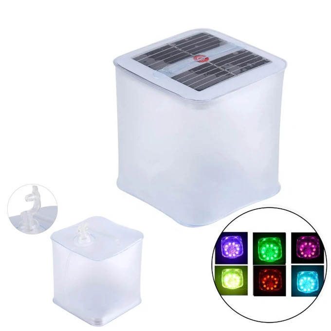 Square Solar Inflatable Lanterns for Camping Emergency Light