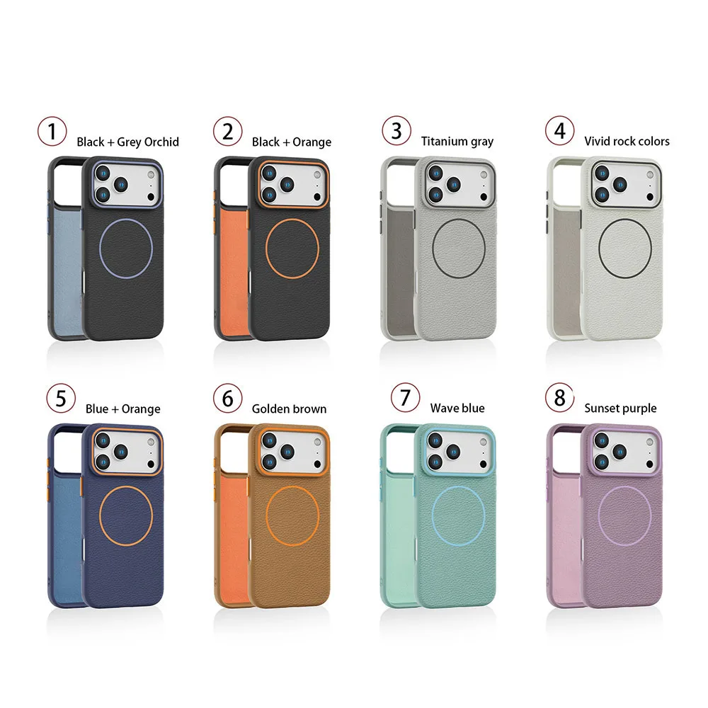 Laudtec Litchi Grain Phone Case Pure Colour Cover Tpu Cases Shockproof Back Luxury Customized for I 17 Air 16 Pro Max Sjk1069