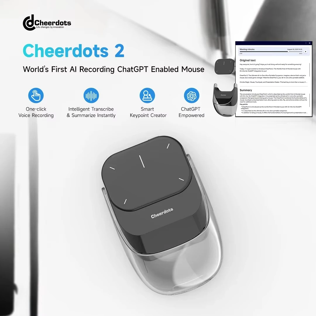 Cheerdots 2可拆卸空气鼠标无线触摸板多合一口袋鼠标定制游戏鼠标