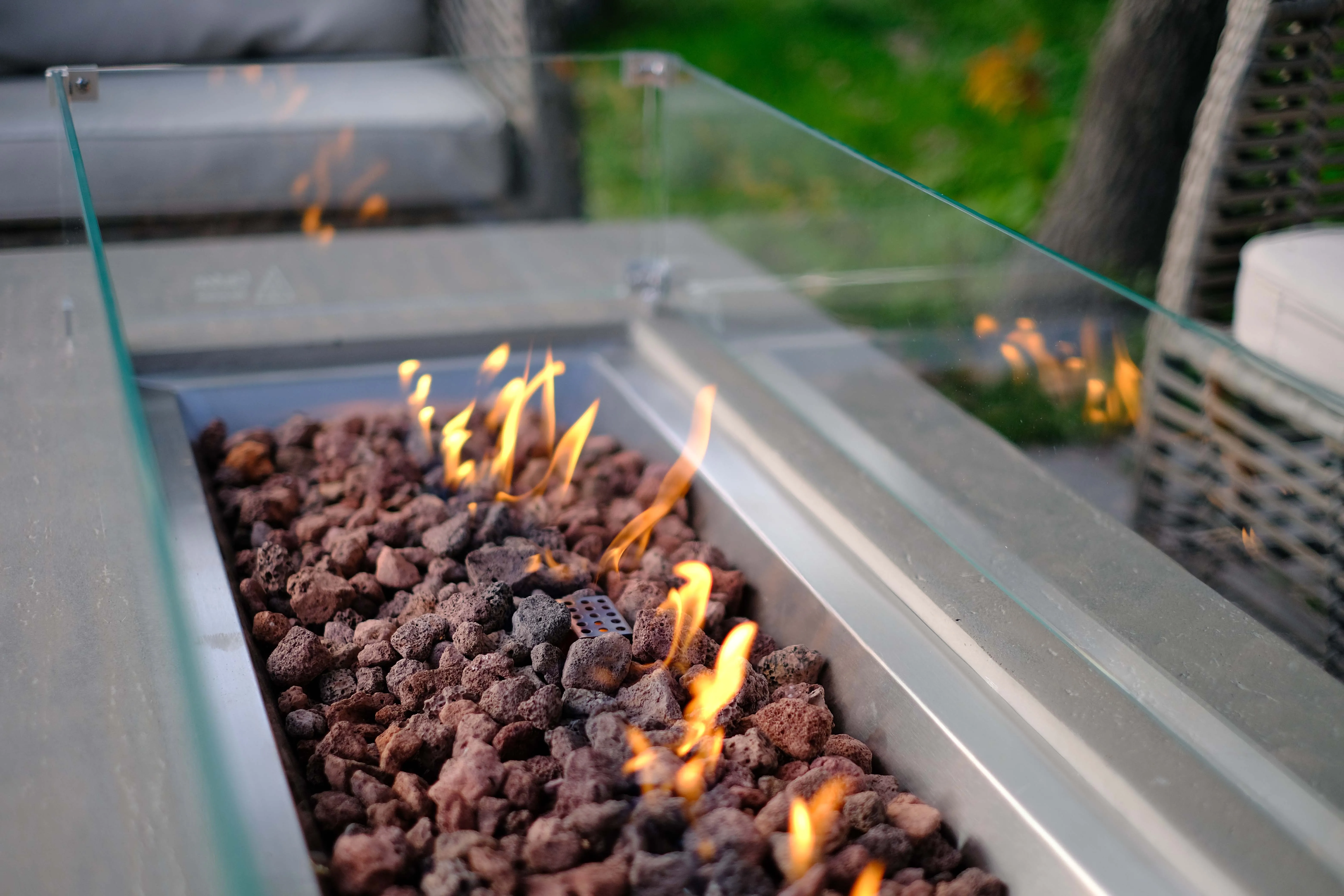 Outdoor Garden Furnishing Lpg Cement Color Concrete Fireplace Smokeless