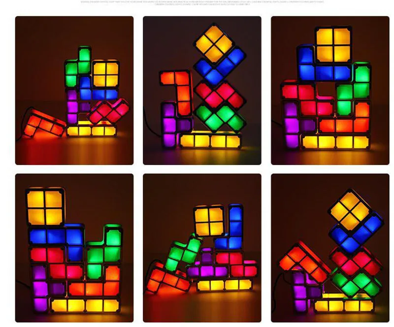 Creative Diy Magic Tetris Stackable Led Light 3d Puzzle Tetris Blocks ...