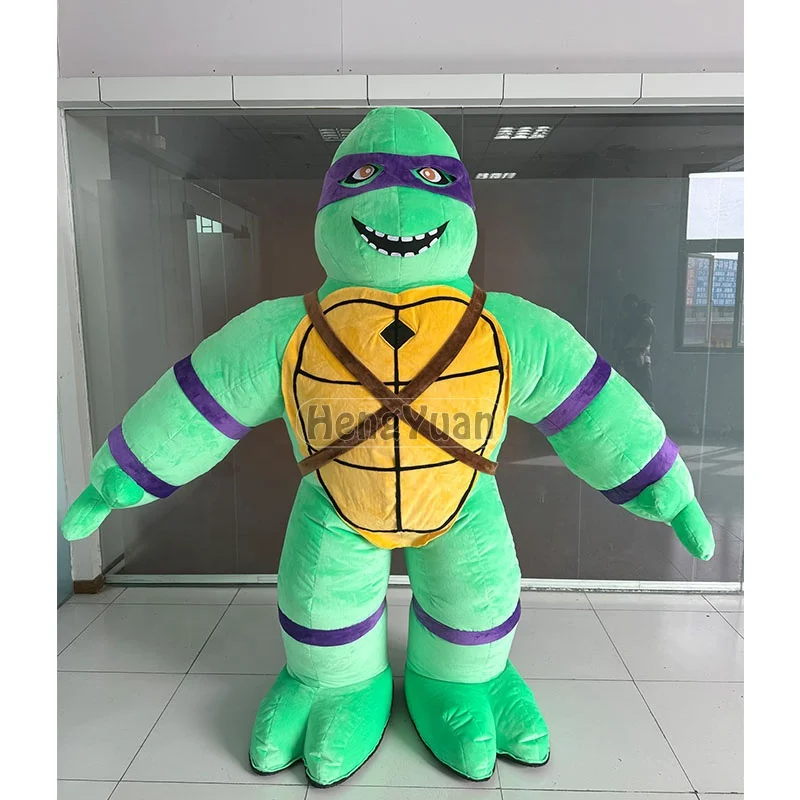 Factory Direct Sale Custom Cartoon Inflatable Green Muscle Turtle Mascot Costumes Giant Walking Ninja Turtle Cosplay Suits
