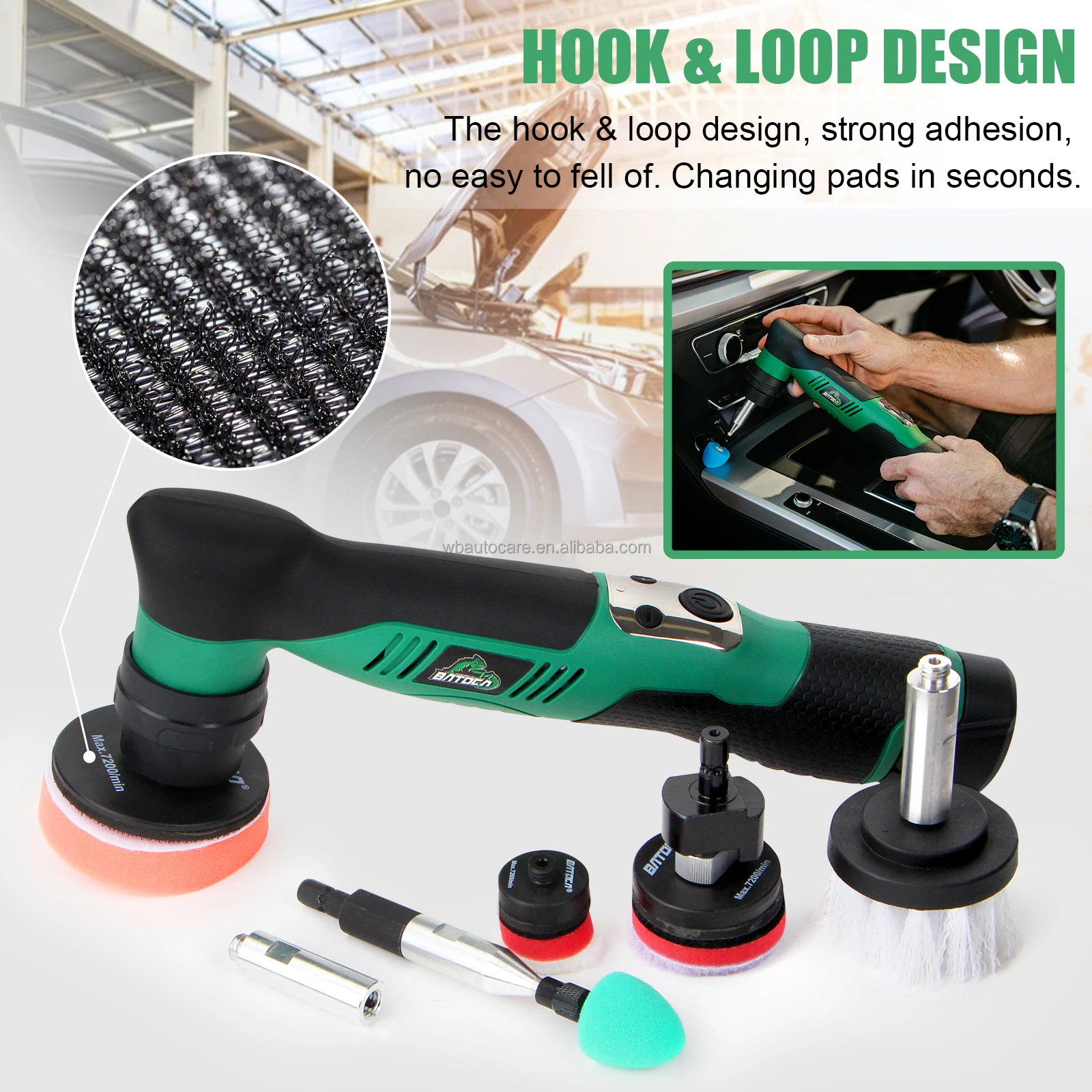 BATOCA вращающийся и орбитальный беспроводной полировщик 12 В 2.0Ah аккумуляторная полировальная машина