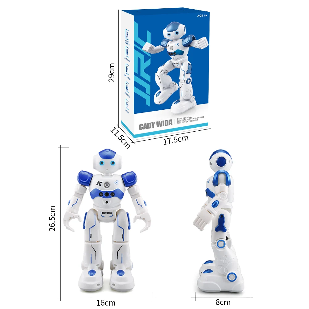 SJY-R2 Blue Smart Remote Control Robot Intelligent Programmable Gesture  Sensing Dance Toys Auto Display Educational RC Robot