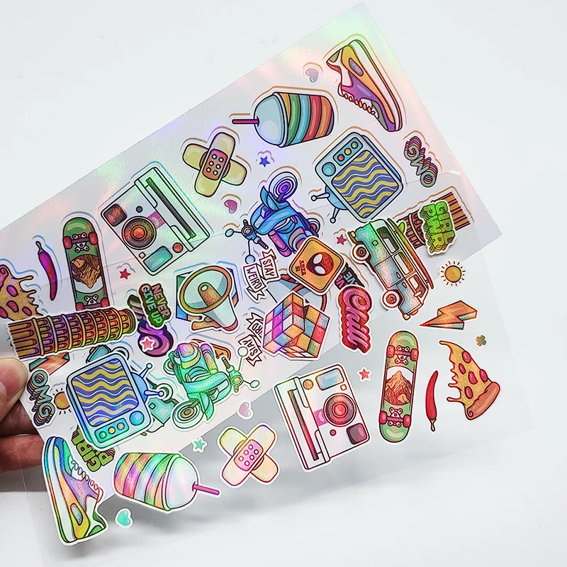 Customized Full Color Notebook Planner Kiss Cut Sticker for Kids