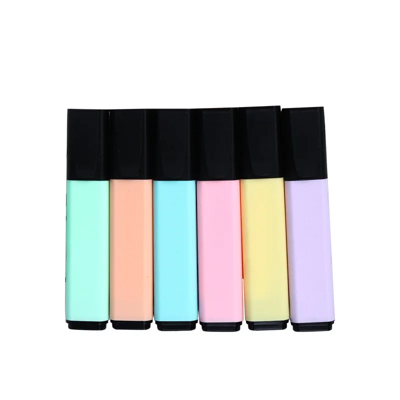 Custom Logo Fluorescent Highlighter Marker Cartoon Girls Squared Cute Highlighter Pen for Kids