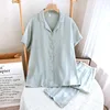 Satin Solid Color Women's Short and Long Suit - Light Green