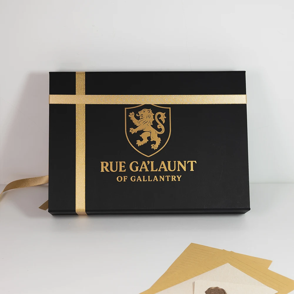 product fully branded elegant coated paper foil stamping ribbon christmas rigid foldable magnetic flap gift boxes hard gift paper box-4