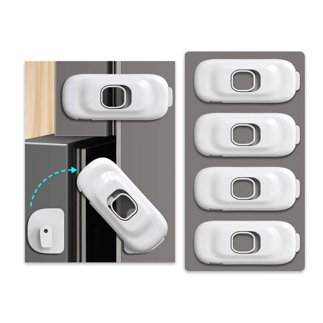 Plastic Child Safety Cabinet Refrigerator Lock for Door Oven & Drawer in Kitchen-Baby Refrigerator Safety Lock
