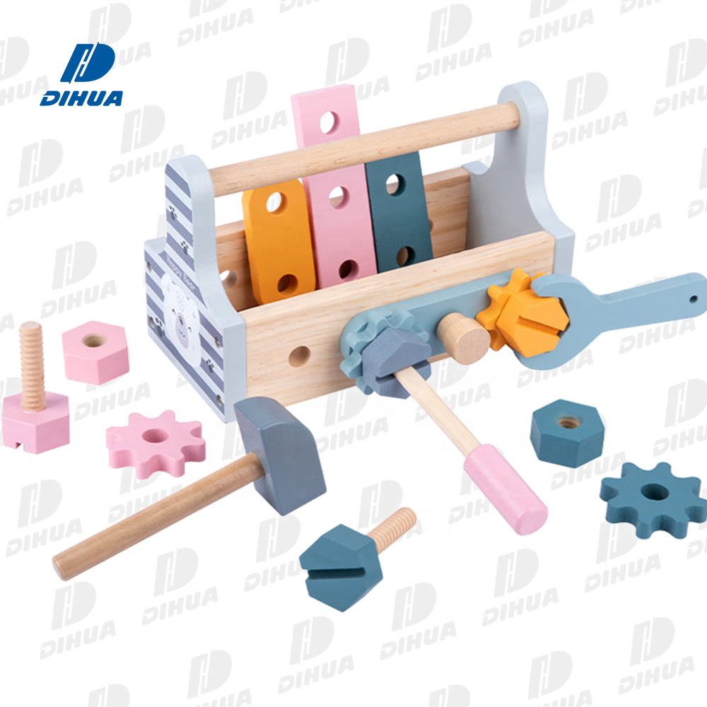Wooden Toolbox Pretend Play Set Toy With Tool Kits Screwdriver and Hammer Educational Montessori Wooden Tool Box Toys for Kids