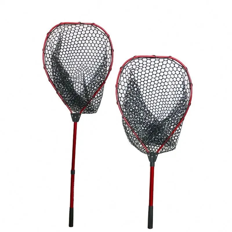 Topline China Cheap Carp Folding Fish Trap Professional Fishing Nets  Fishing Rubber Landing Net for Big Fish