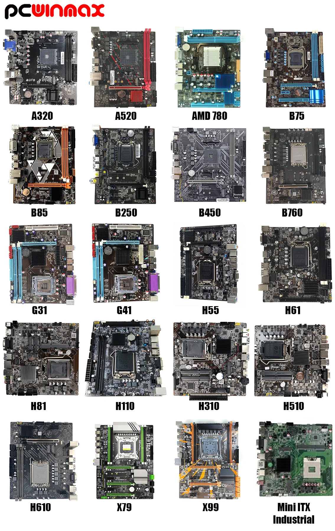 PCWINMAX B85 Gaming Motherboard LGA 1150 1155 Socket B85 B75 H61 H81 Chipser DDR3 Mainboard for Desktop Support OEM ODM