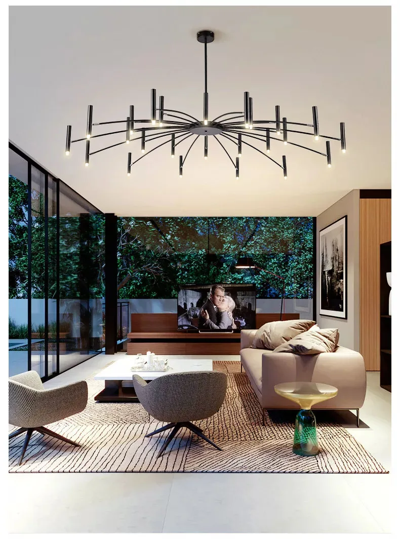 Modern Nordic Minimalist Art Living Room Restaurant Chandelier Creative