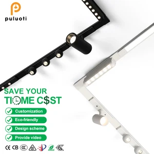 PULUOTI Design Cob Linear Light Aluminum Magnetic Ultra Slim Track Light for Indoor Use for Office Supermarket Lighting System