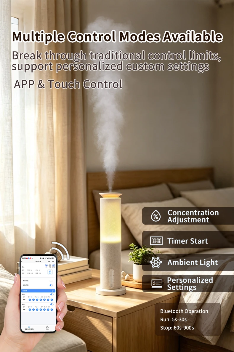 Desktop Silent Metal Aroma Diffuser Air Freshener 100ml Capacity Waterless Operation 30dB Low Noise for Household Use H4cddd6b746e44da587e43ee2f82f68a8D