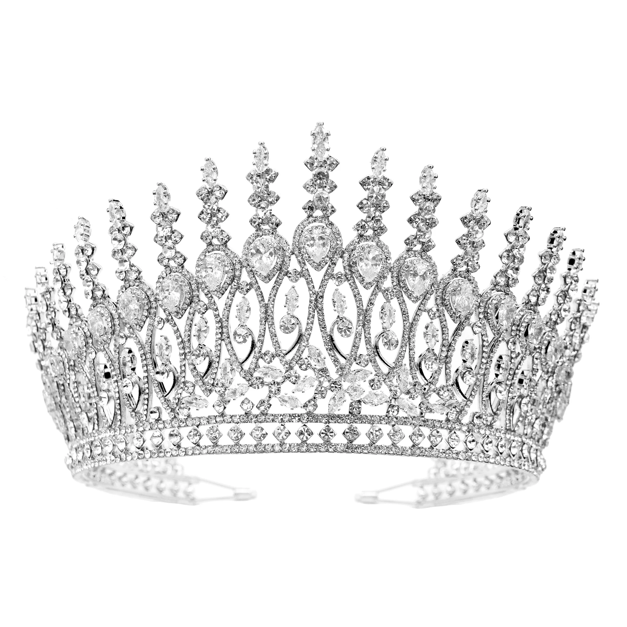 Quinceanera Gold Cz Bride Bulk Gold Crown Tiarascheap Adults Zircon