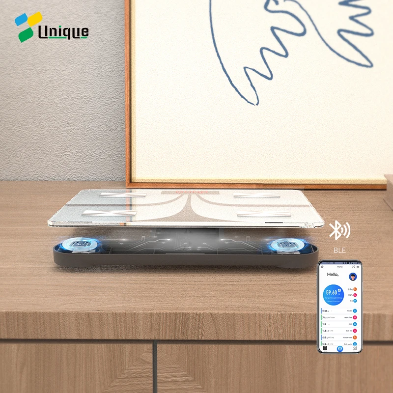 Free App SDK API BMI Glass Electric Weighing bluetooth Personal Scale Smart Scale for Body Weight Scale Digital Bathroom