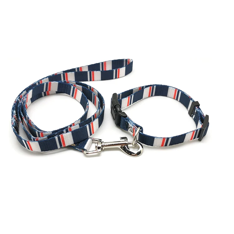 High Quality Customized Pattern dog leash collar set and harness