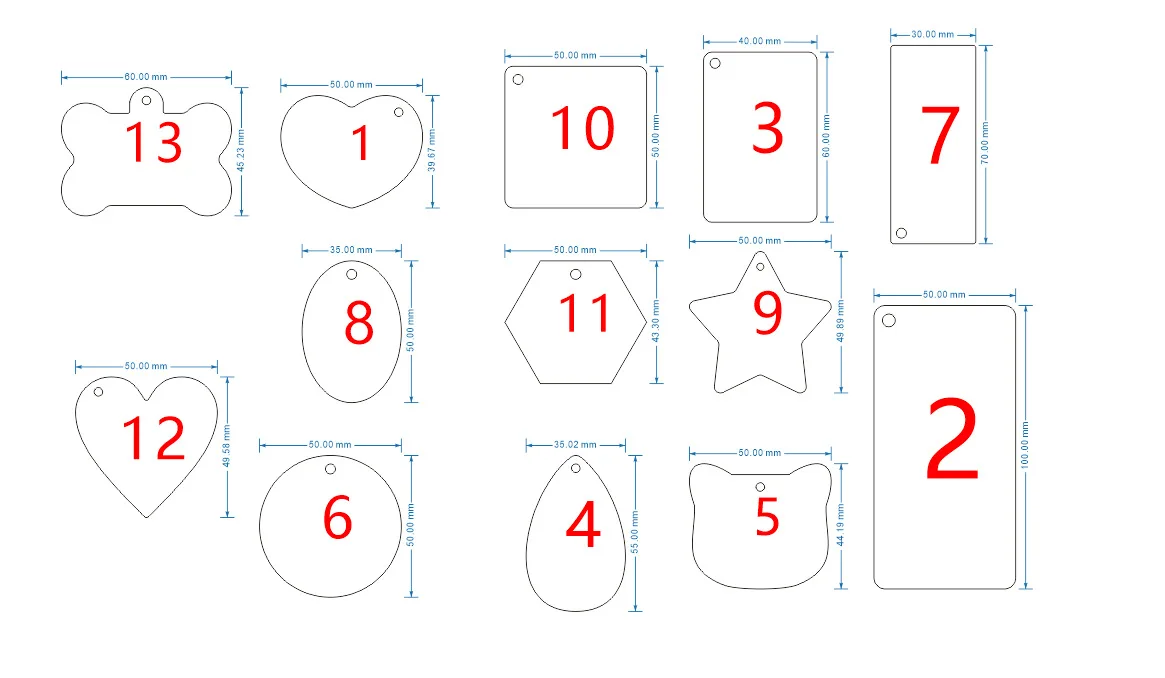 Custom Promotion Acrylic Keychains Blank Logo Plastic Keyring Clear