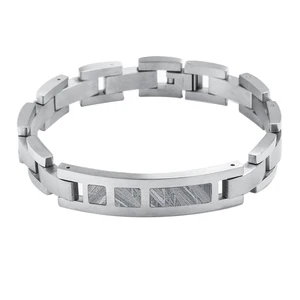 Hot Popular Men's Authentic Meteorite and Stainless Steel Chain Fashion TIZTI Bracelet