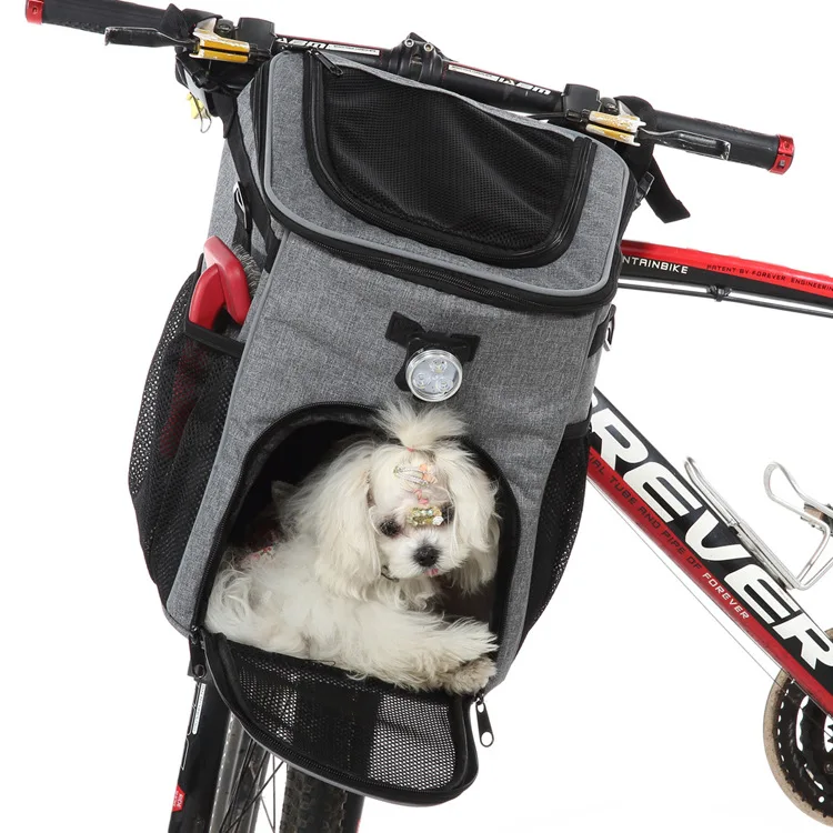 Foldable Dog Travel Backpack Reflective Dog Bike Basket Multi-function Pet Carrier Bag supplier