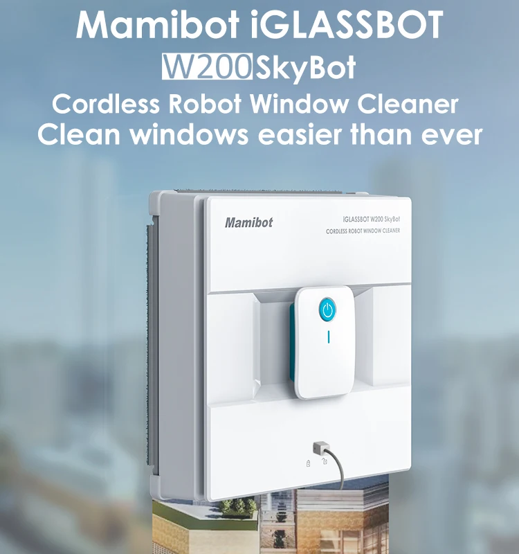 Mamibot New Arrivals Quadrate Cordless Window Cleaner Robot With Remote