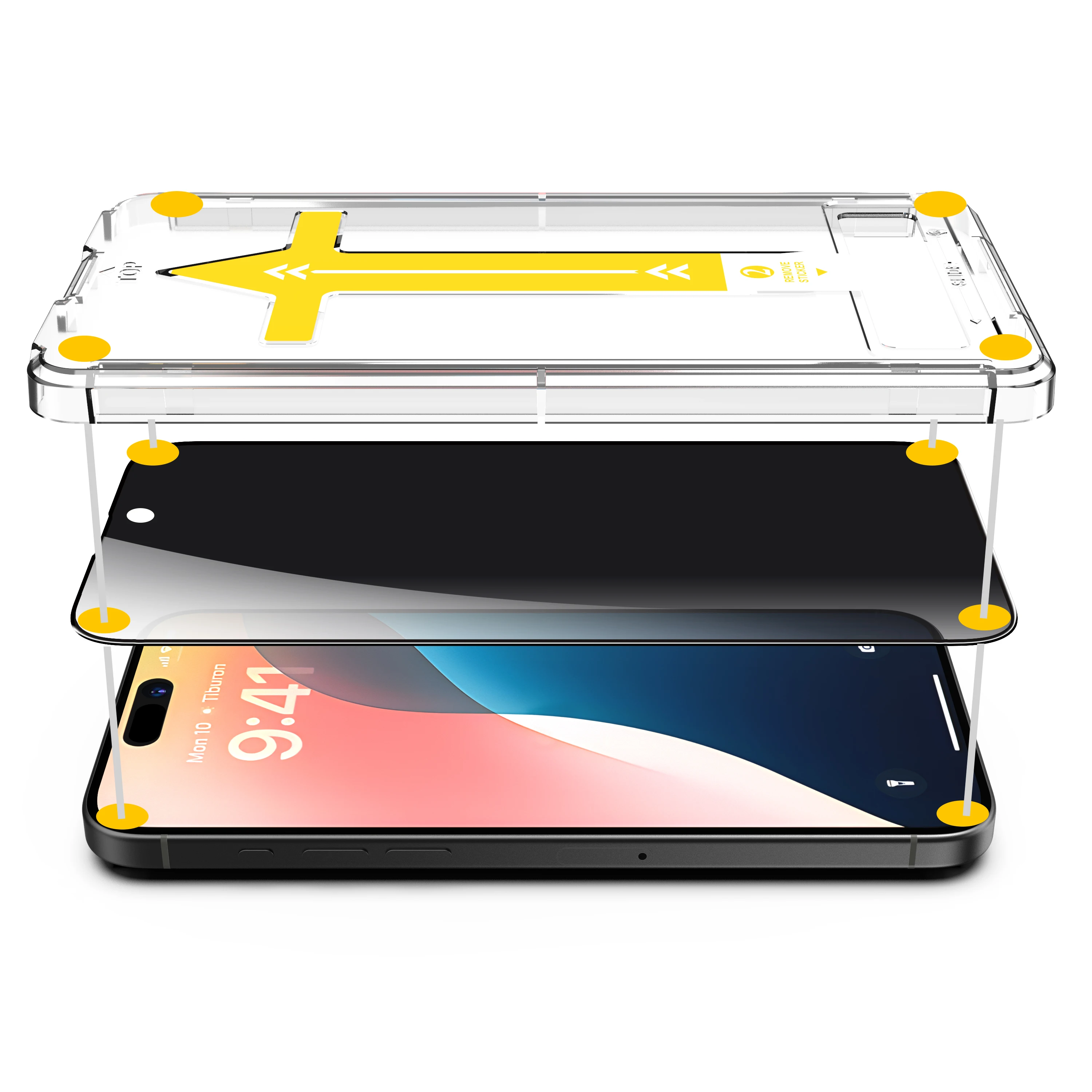 隐私钢化玻璃易安装框架防护工具包屏幕保护器适用于iPhone 17 16 15 14 13 12 Pro Max Plus X XS XR SE|  Alibaba.com