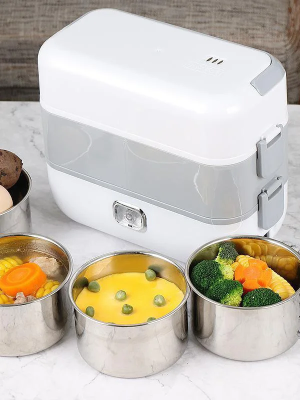 Portable Airtight Self Heated,Bento Lunch Boxes Plug Electric Stainless Steel Keep Hot Food