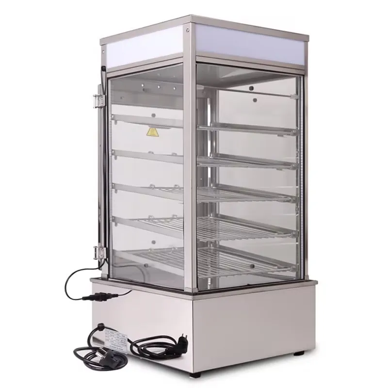 Counter Curve Glass Pizza Chicken Pie Commercial Hot Food Warmer Electric Display Showcase Bakery Snack Food Chicken factory