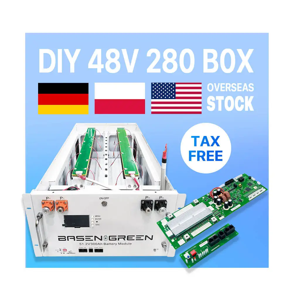 Basen 48V 280 Diy Kit Lifepo4 Battery Box for Home Solar System 15Kw 20Kw 48V 200AH 230AH 280AH 320AH Lithium Battery Case