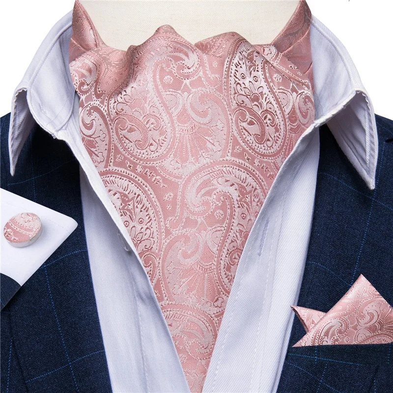 Men's Christmas Cravat & Pocket Square Set - Silk Look Ascot Tie For Holiday Parties - View #11