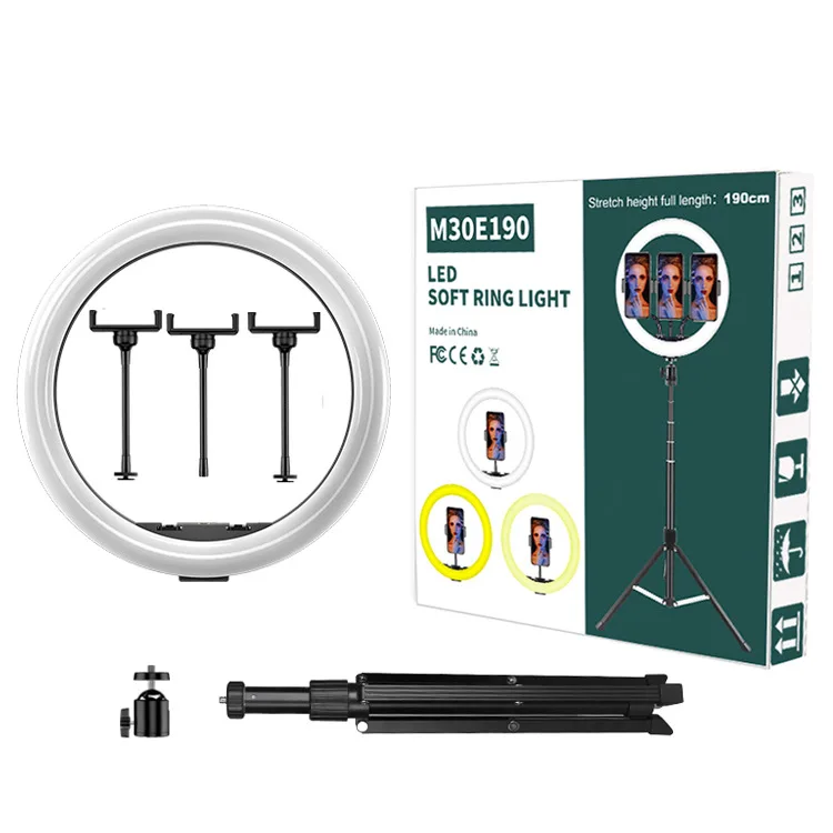 Aro de Luz LED de 10-22 LED, Anillo de Luz Fluorescente Circular para  Selfies con Soporte de Trípode para Cámara, iPhone, TikTok, Transmisión en  Vivo