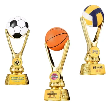 Customized Football Baseball Tennis Big Basketball Trophy And Medals Volleyball Trophy Sports