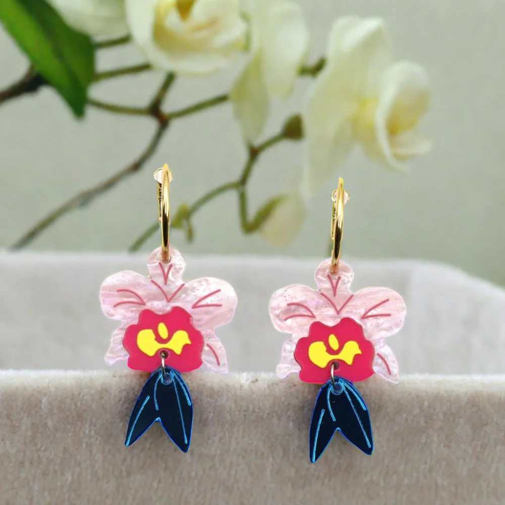 YCXER2478 2024 Latest Design Summer Classic Drop Earrings Factory Supply Acrylic Popular Cherry Blossom for Wedding or Gift supplier