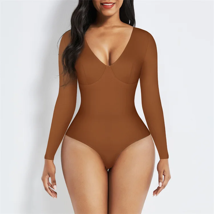 Hot Sale Custom Service Bodysuit Shapewear For Women Seamless Long