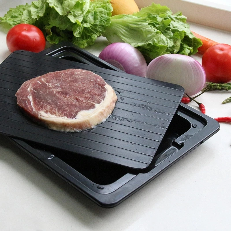 Aluminum Alloy Fast Defrosting Tray Frozen Food Thaw Plate Environmental Friendly Chopping Board Kitchen Thawing Tools