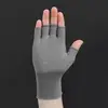 ถุงมือกันลื่นสำหรับจัดส่งด่วน - เปิดปลายนิ้ว 5 นิ้ว - สีเทา