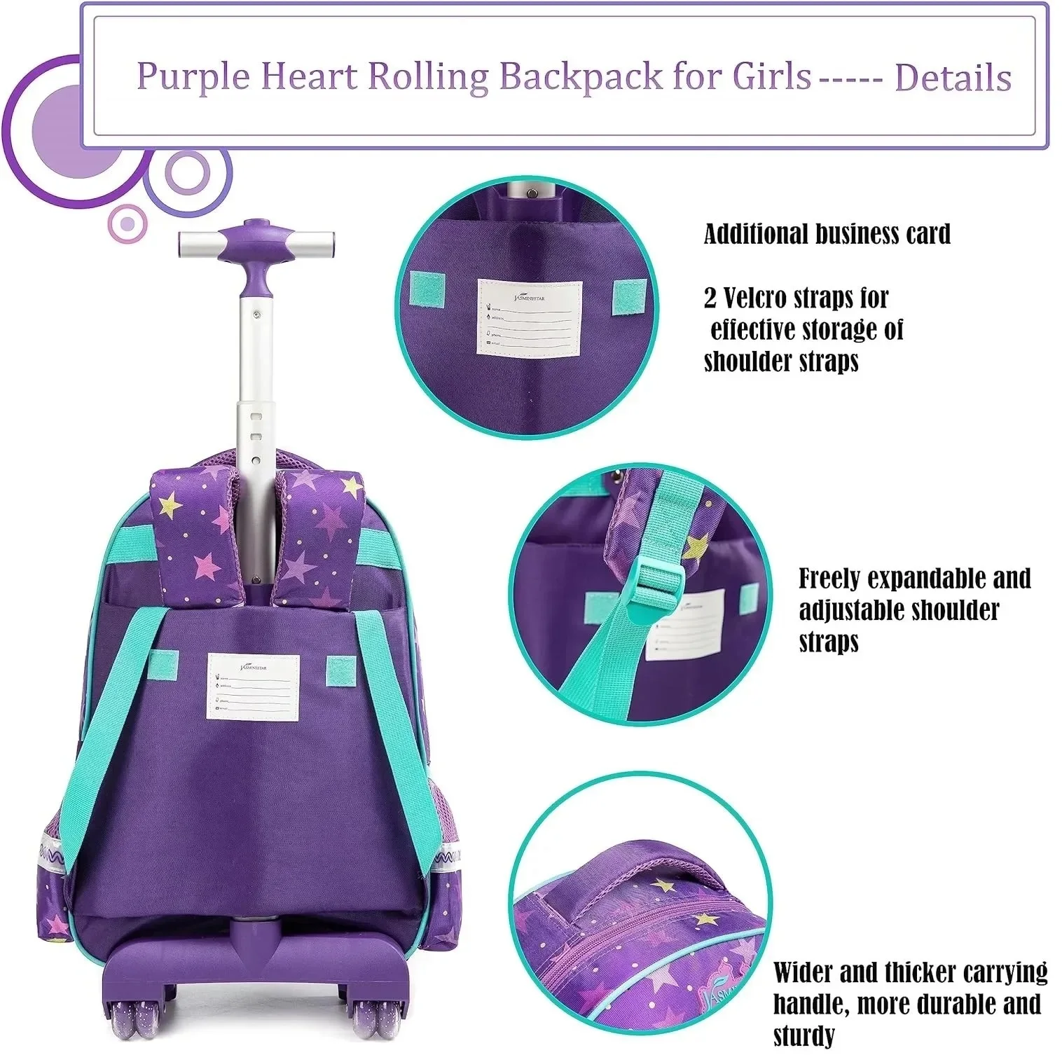 EVA Hard Shell 3pcs Sets Trolley Kids School Bag With Lunch Box and Water Bottle Bagpack School Bag for Teenager Girls