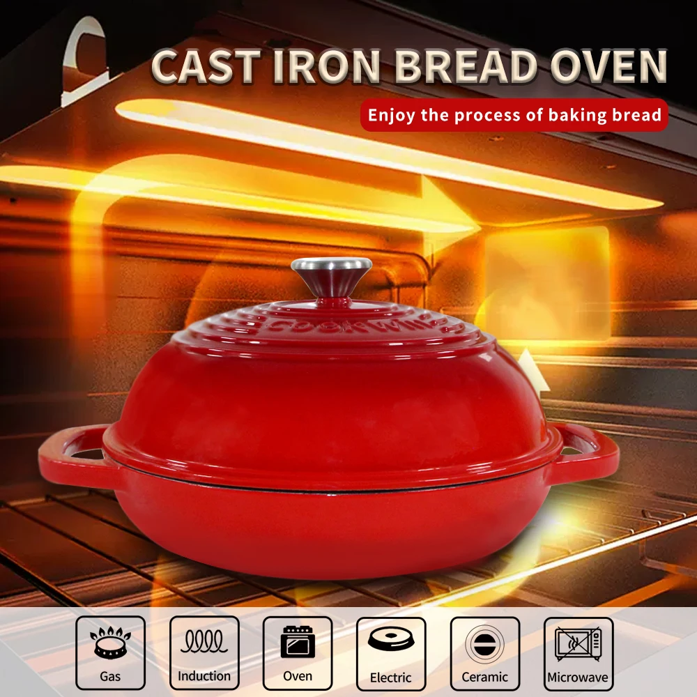 Enameled Cast Iron Bread Oven With Lid,Enameled Coating Bread Pan