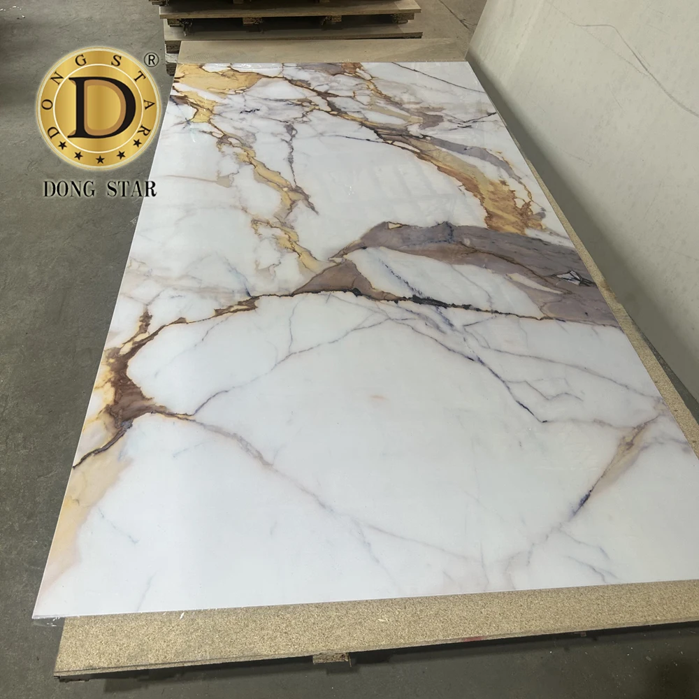 4x8 3D Design ANY Pattern 3mm PVC Wall Panel UV Marble Sheet for Indoor Decoration